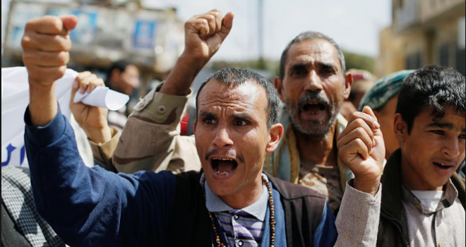 Tribesmen in Taiz Rally to Protest US_Saudi Crimes