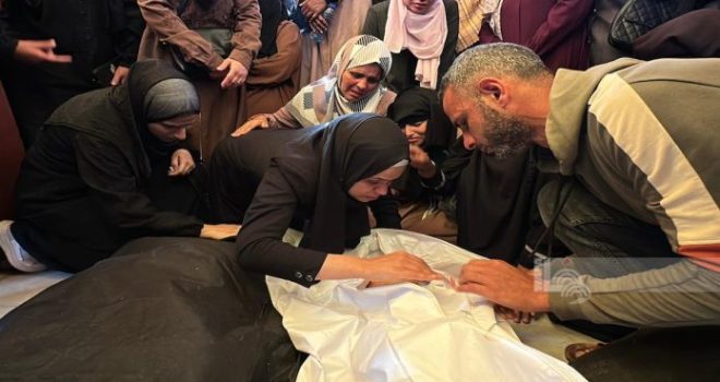 Palestinian Family Martyred By Zionist Enemy Bombing Their Tent In Khan Yunis