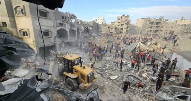 Seven Palestinian Civilians Were Martyred In An Israeli Airstrike On Gaza City