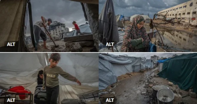 WFP: Displaced Families in Gaza Face Winter in Flooded Tents, Spoiled Food