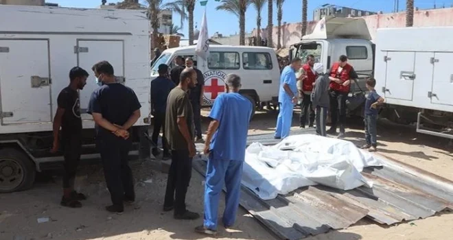 raeli enemy delivers bodies of 15 Palestinian martyrs in Gaza