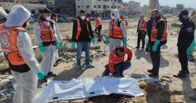 Gaza Civil Defense: We have begun numbering bodies of unidentified martyrs & taking DNA samples