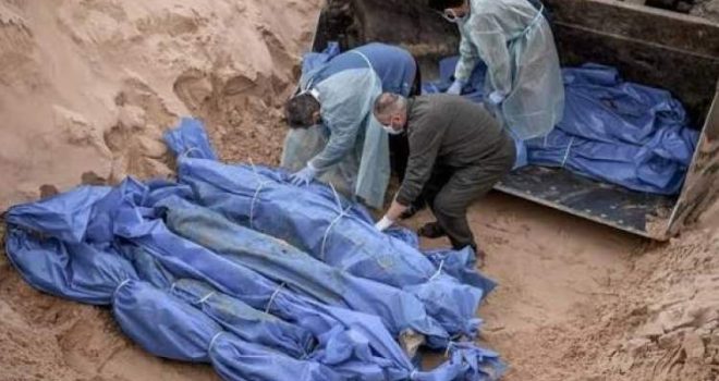Gaza: Six martyrs were recovered from under the rubble of the Al-Massa building in the Al-Sabra neighborhood.
